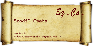 Szoó Csaba névjegykártya