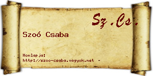 Szoó Csaba névjegykártya