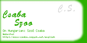 csaba szoo business card